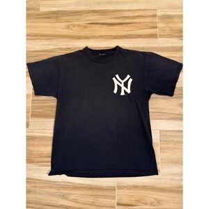 New York Yankees Mickey Mantle 7 Navy Blue Graphic T-Shirt Mens Large MLB